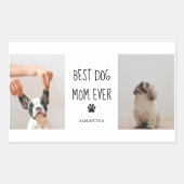 Modern Collage Foto Best Mam Dog Ever Rechthoekige Sticker (Voorkant)