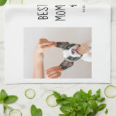 Modern Collage Foto Best Mam Dog Ever Theedoek (Gevouwen)