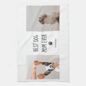 Modern Collage Foto Best Mam Dog Ever Theedoek (Verticaal)