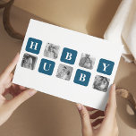 Modern Collage Foto Blue Best Hubby Ever Gift Feestdagenkaart<br><div class="desc">De "Modern Collage Photo Blue Best Hubby Ever Gift" is een gepersonaliseerd fotogeschenk dat een collectie van afbeeldingen toont met de beste momenten die u en uw geliefde man delen. Deze specifieke versie heeft een blauw thema, waardoor het een stijlvolle en eigentijdse toevoeging is aan elk decor. Dit geschenk is...</div>