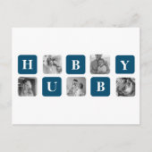 Modern Collage Foto Blue Best Hubby Ever Gift Feestdagenkaart (Voorkant)