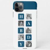 Modern Collage Foto Blue Best Hubby Ever Gift iPhone Hoesje (Achterkant)