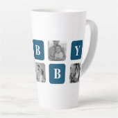 Modern Collage Foto Blue Best Hubby Ever Gift Latte Mok (Rechterhoek)