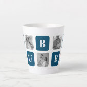 Modern Collage Foto Blue Best Hubby Ever Gift Latte Mok (Voorkant)