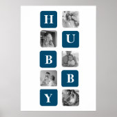 Modern Collage Foto Blue Best Hubby Ever Gift Poster (Voorkant)