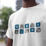 Modern Collage Foto Blue Best Hubby Ever Gift T-shirt<br><div class="desc">De "Modern Collage Photo Blue Best Hubby Ever Gift" is een gepersonaliseerd fotogeschenk dat een collectie van afbeeldingen toont met de beste momenten die u en uw geliefde man delen. Deze specifieke versie heeft een blauw thema, waardoor het een stijlvolle en eigentijdse toevoeging is aan elk decor. Dit geschenk is...</div>