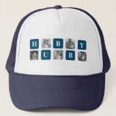 Modern Collage Foto Blue Best Hubby Ever Gift Trucker Pet (Voorkant)