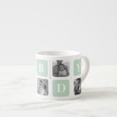 Modern Collage Foto Mint Best Hubby Gift Espresso Kop (Voorkant rechts)