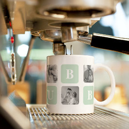 Modern Collage Foto Mint Best Hubby Gift Koffiemok