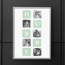 Modern Collage Foto Mint Best Hubby Gift Poster