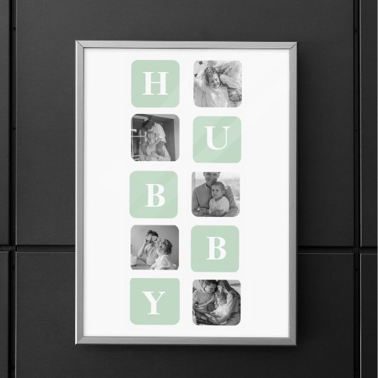 Modern Collage Foto Mint Best Hubby Gift Poster