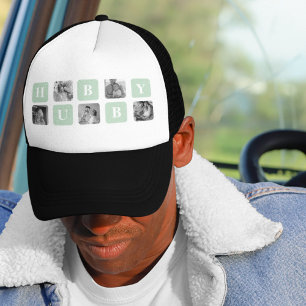 Modern Collage Foto Mint Best Hubby Gift Trucker Pet