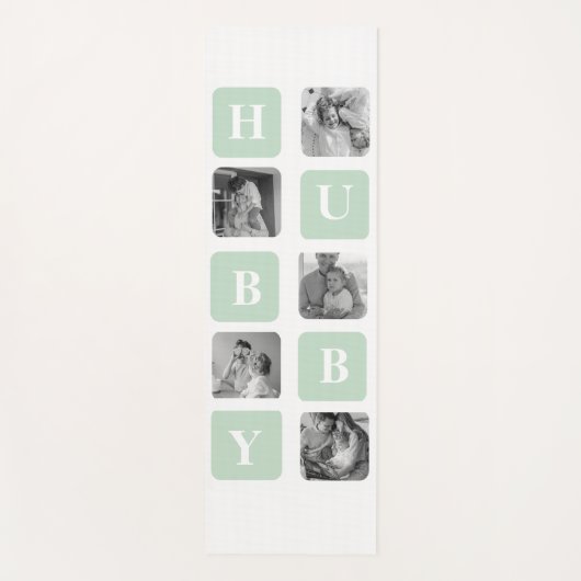 Modern Collage Foto Mint Best Hubby Gift Yogamat (Voorkant)
