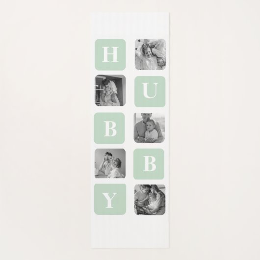 Modern Collage Foto Mint Best Hubby Gift Yogamat (Achterkant)