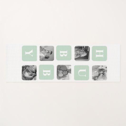 Modern Collage Foto Mint Best Hubby Gift Yogamat (Voorkant (horizontaal))