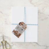 Modern Collage Gift | Gepersonaliseerd papa cadeau Cadeaulabel (Met Touw)
