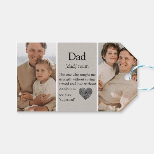 Modern Collage Gift | Gepersonaliseerd papa cadeau Cadeaulabel (Voorkant (Horizontaal))