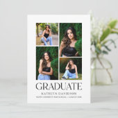 Modern Collage Grad Party Kaart (Staand voorkant)