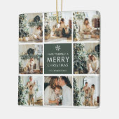 Modern Collage “Merry Christmas” Multi Photo Keramisch Ornament (Links)