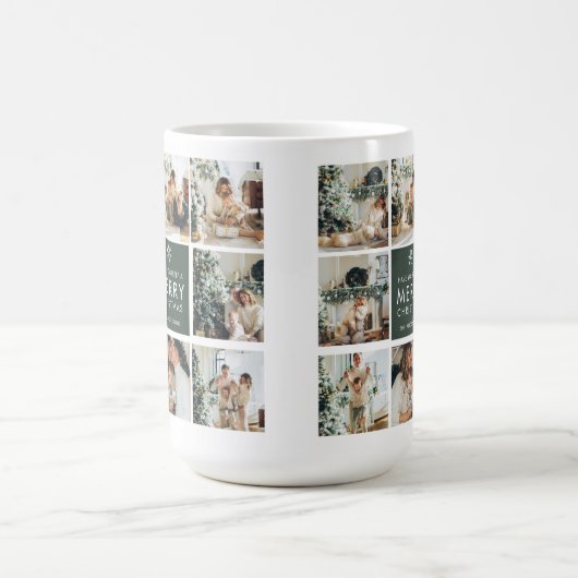 Modern Collage “Merry Christmas” Multi Photo  Koffiemok (Center)