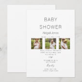 Modern Collage Mom-to-be 3 Foto Baby shower Kaart (Voorkant / Achterkant)