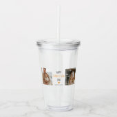 Modern Collage Photo & Happy Thanksgiving Dad Acryl Drinkbeker (Voorkant)