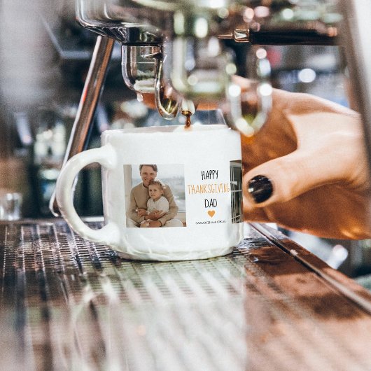 Modern Collage Photo & Happy Thanksgiving Dad Espresso Kop