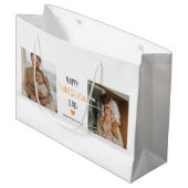 Modern Collage Photo & Happy Thanksgiving Dad Groot Cadeauzakje (Voorkant Gekanteld)