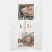 Modern Collage Photo & Happy Thanksgiving Dad Theedoek (Verticaal)