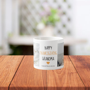 Modern Collage Photo Happy Thanksgiving Grandma Espresso Kop