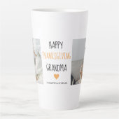 Modern Collage Photo Happy Thanksgiving Grandma Latte Mok (Voorkant)