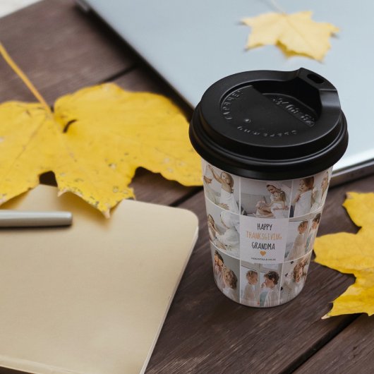 Modern Collage Photo Happy Thanksgiving Grandma Papieren Bekers