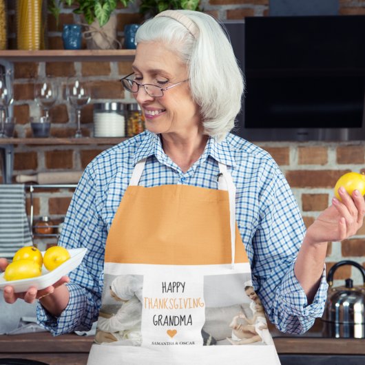 Modern Collage Photo Happy Thanksgiving Grandma Schort