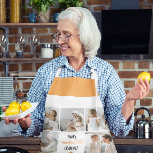 Modern Collage Photo Happy Thanksgiving Grandma Schort