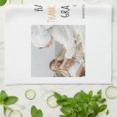 Modern Collage Photo Happy Thanksgiving Grandma Theedoek (Gevouwen)