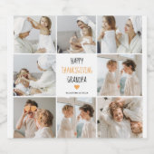 Modern Collage Photo Happy Thanksgiving Grandpa Bier Etiket (Enkel label)