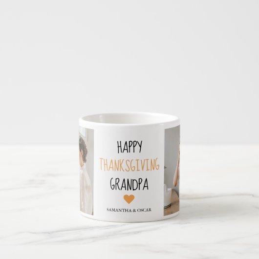 Modern Collage Photo Happy Thanksgiving Grandpa Espresso Kop (Voorkant)