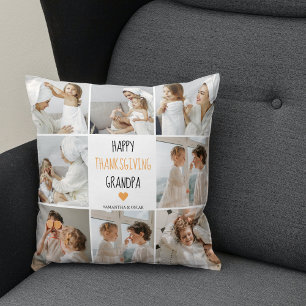 Modern Collage Photo Happy Thanksgiving Grandpa Kussen