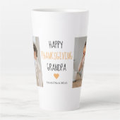 Modern Collage Photo Happy Thanksgiving Grandpa Latte Mok (Voorkant)