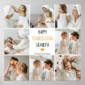 Modern Collage Photo Happy Thanksgiving Grandpa Poster (Voorkant)