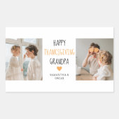 Modern Collage Photo Happy Thanksgiving Grandpa Rechthoekige Sticker (Voorkant)