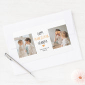 Modern Collage Photo Happy Thanksgiving Grandpa Rechthoekige Sticker (Envelop)