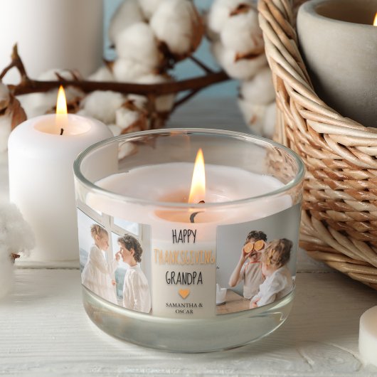 Modern Collage Photo Happy Thanksgiving Grandpa Rechthoekige Sticker