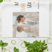 Modern Collage Photo Happy Thanksgiving Grandpa Theedoek (Gevouwen)