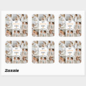 Modern Collage Photo Happy Thanksgiving Grandpa Vierkante Sticker (Vel)