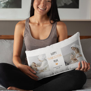 Modern Collage Photo Happy Thanksgiving mama Kussen