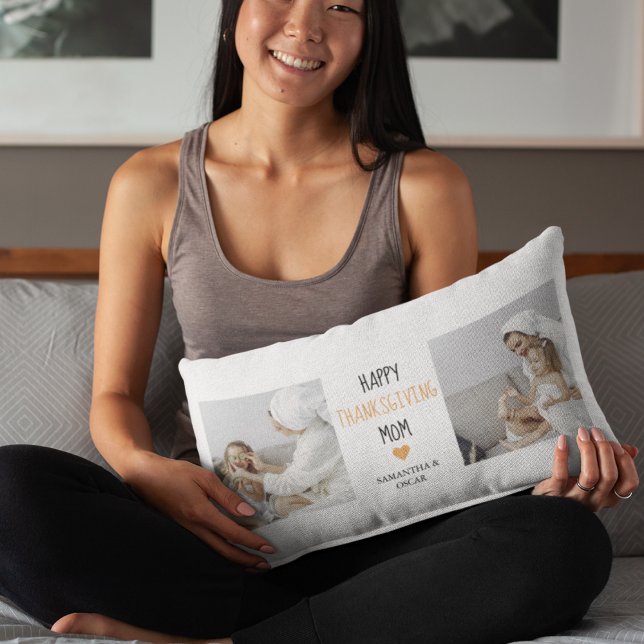 Modern Collage Photo Happy Thanksgiving mama Kussen (Creator heeft geüpload)