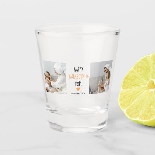 Modern Collage Photo Happy Thanksgiving mama Shot Glas (Voorkant)
