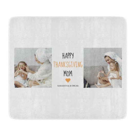 Modern Collage Photo Happy Thanksgiving mama Snijplank (Voorkant)