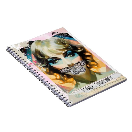 Modern Collage Portrait Notebook of Unsaid Words Notitieboek (Rechterzijde)